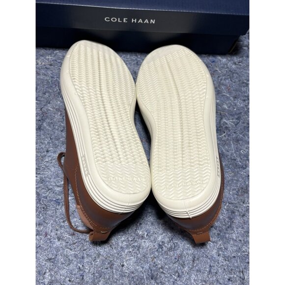 Cole Haan Grand Plus Crosscourt C36924 Shoes Mens Size 8 British Tan Leather NEW